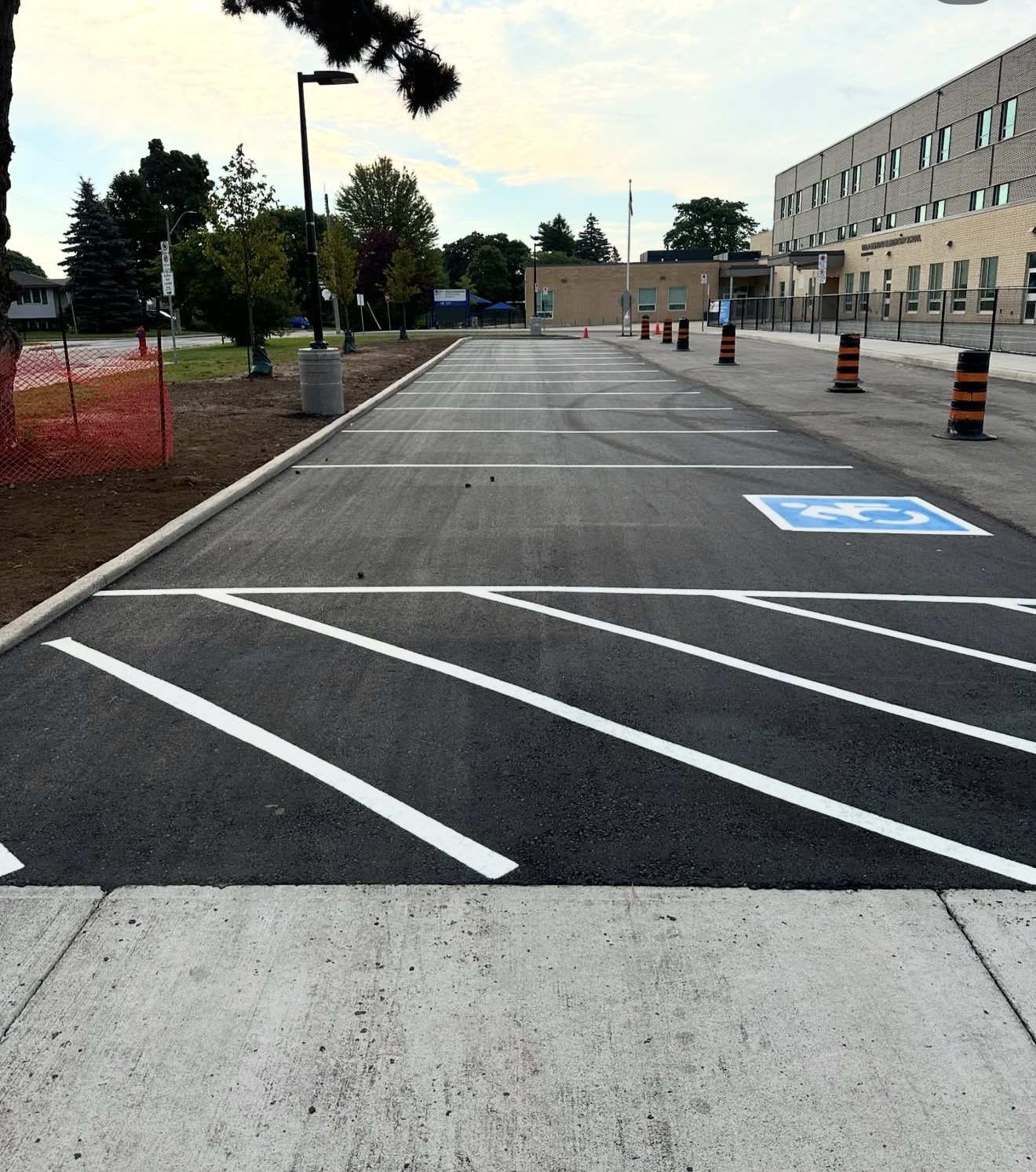 Excavation and site preparation for asphalt paving project